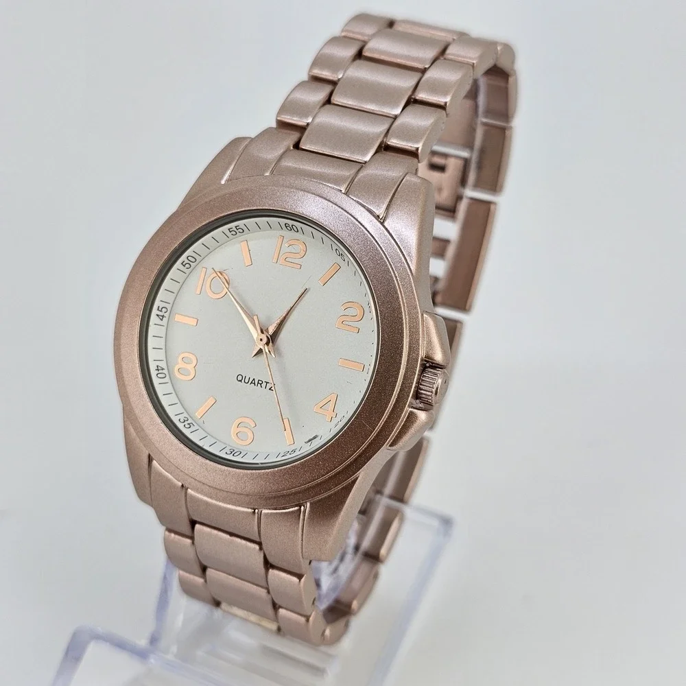 Men's‎ Watch 40MM White Dial Light Gold Bracelet Band 7.25